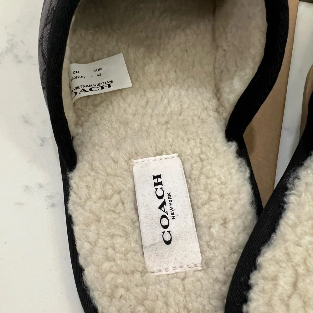 Coach Black and Gray Slippers - Picture 9 of 10